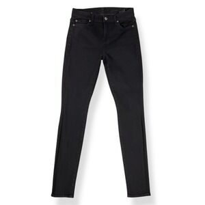 7 For All Mankind Jeans Women 25 (ACTUAL 27x29.5) Black Skinny Gwenevere Ankle